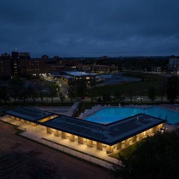 HFX Common Pool Birds Eye View Night Shot