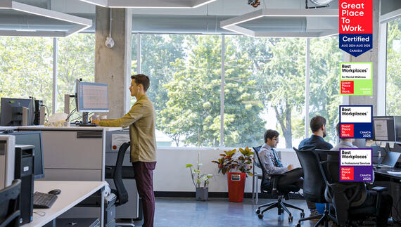 Careers banner of staff working in office
