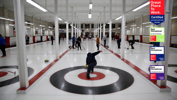 Careers banner of staff curling social